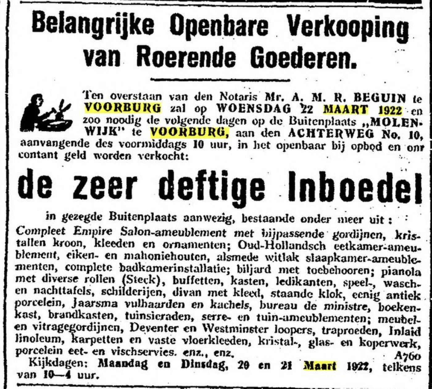 1922 maart Zeer deftige inboedel.jpg